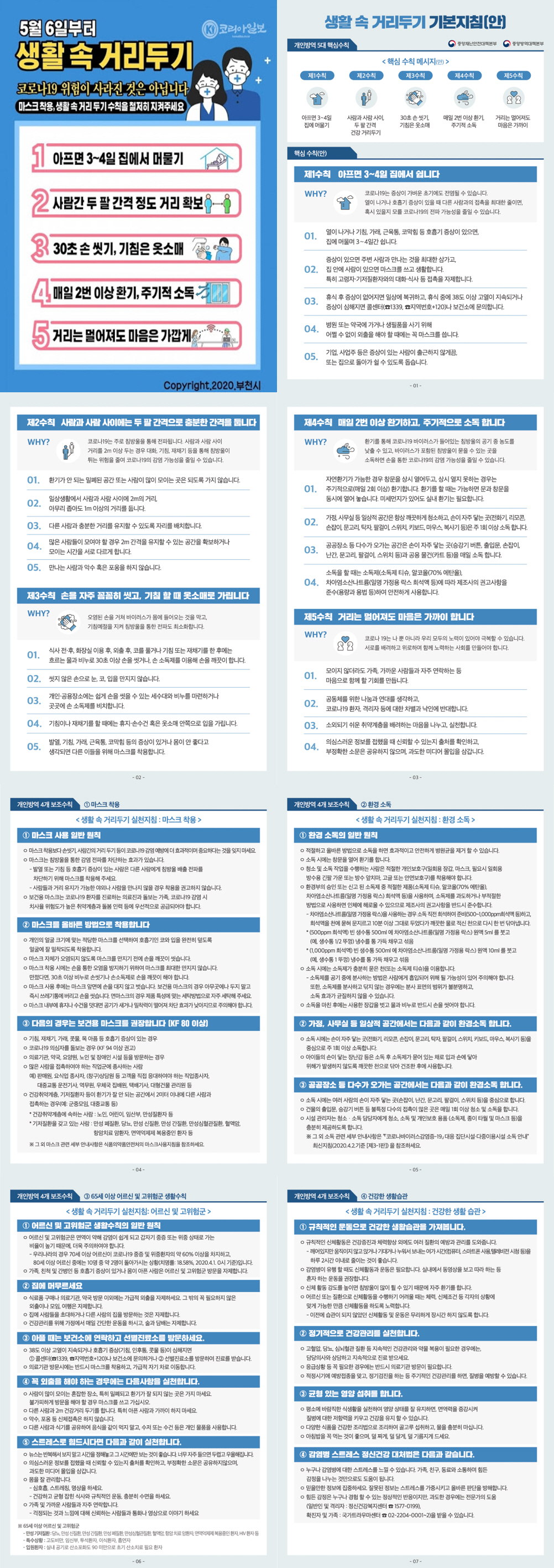 코로나바이러스19_생활속 거리두기 기본 지침_개인방역